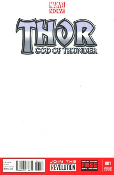 Thor: God of Thunder (2012) Blank Variant Cover 1